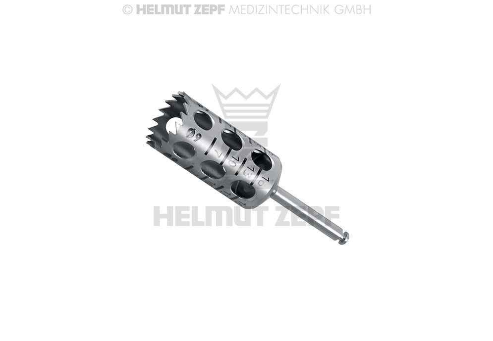 TREPANBOHRER, INNENDURCHMESSER 9,0 MM SCHAFT 2,35 MM X 30MM LG; 17 ZÄHNE GRADUIERUNG 7 /10 / 13 / 16
