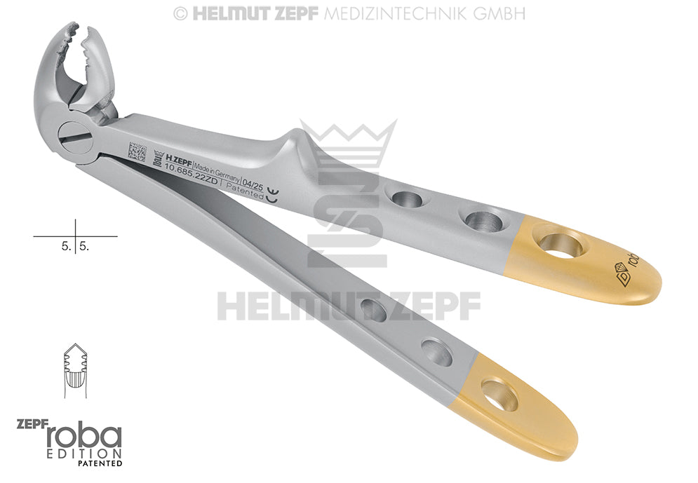 ZAHNZANGE, ENGL. FORM, FIG.22 FÜR KINDER, IM ROBA DESIGN - DIAMANTIERT -