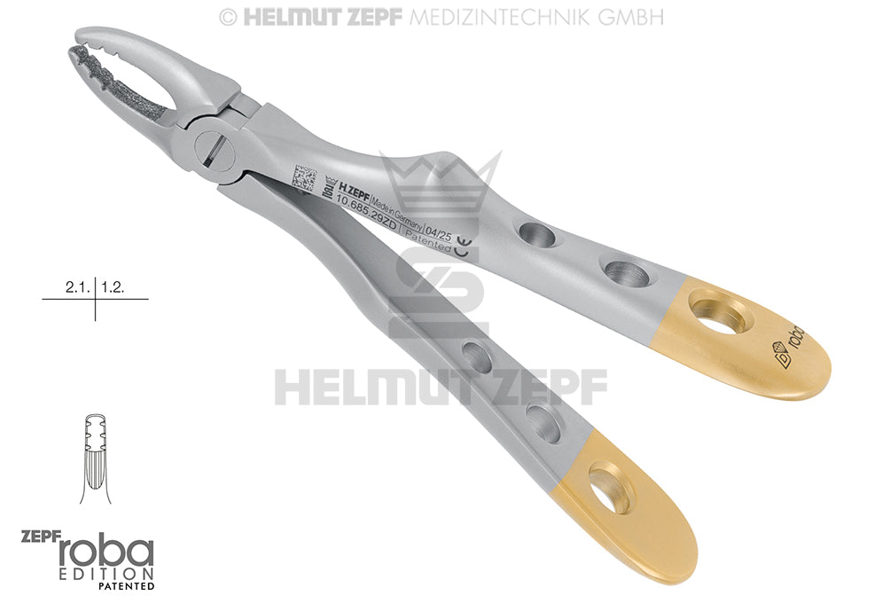 ZAHNZANGE, ENGL. FORM, FIG.29 FÜR KINDER, IM ROBA DESIGN - DIAMANTIERT -