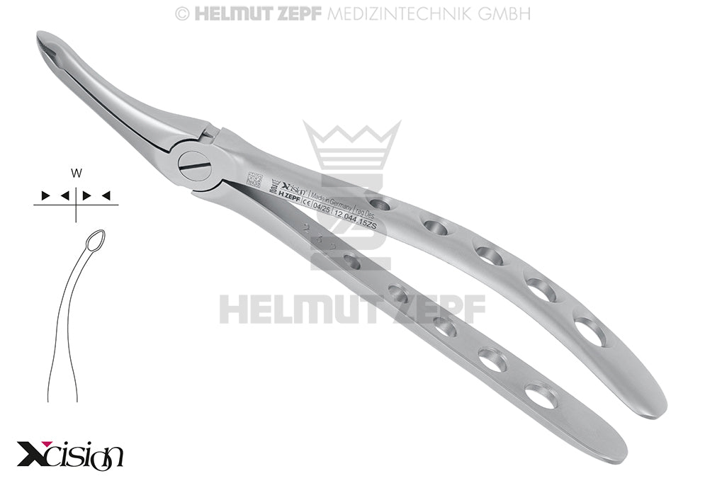 ZAHNZANGE, ENGL. FORM, FIG. 44 WURZELZANGE FÜR OBERKIEFER XCISION-LINE