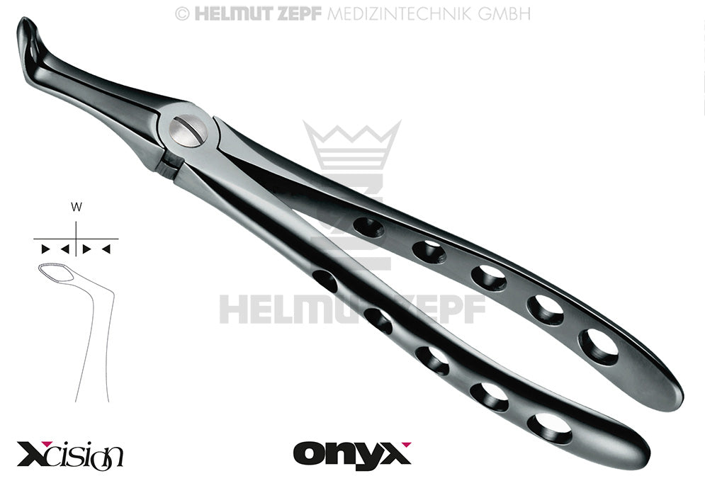 WURZELZANGE FÜR UNTERKIEFER, FIG. 45-SB BLACK EVO.>>MIT MAULRANDZAHNUNG<< XCISION-LINE®