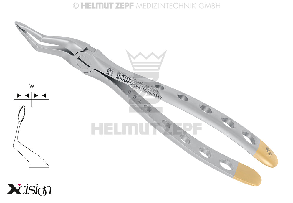 WURZELZANGE FÜR OBERKIEFER, FIG. 51-SB >>MIT MAULRANDZAHNUNG<< XCISION-LINE®  <<DIAMANTIERT>>
