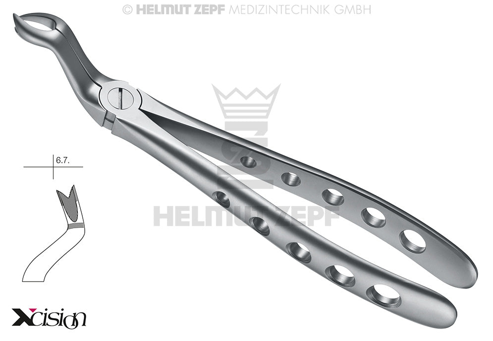 ZAHNZANGE, ENGL.FORM, FIG. 67LX, OBERE WEISHEITSZ., LINKS XCISION-LINE