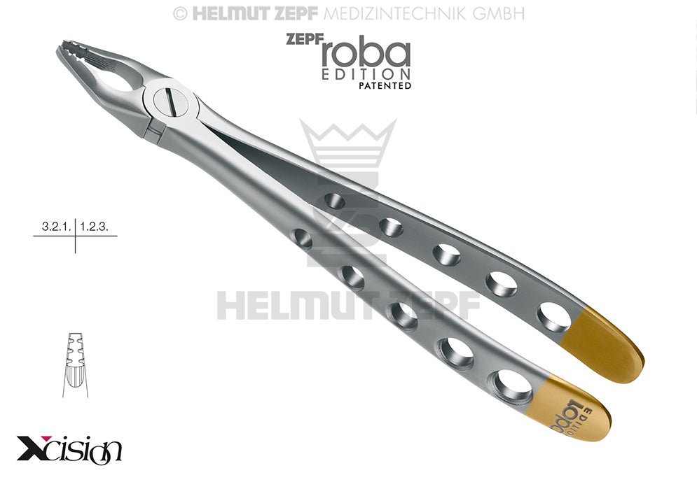 ZAHNZANGE, ENGL. FORM, FIG. 34-N MODIF ROBA-EDITION BY DR. BECK, OBERE SCHNEID.-UND ECKZÄHNE, SPEZ.-MAUL