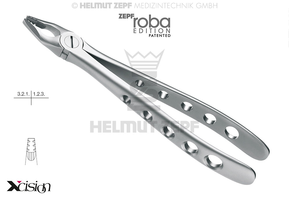 ZAHNZANGE,ENGL.FORM,FIG.34M OBERE SCHNEID-UND ECKZÄHNE SPEZ.-MAUL, TIEFGREIFEND