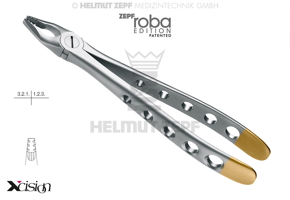 ZAHNZANGE,ENGL.FORM,FIG.34M MODIF., ROBA-EDITION BY DR. BECK, OBERE SCHNEID-UND ECKZÄHNE, SPEZ.-MAUL,