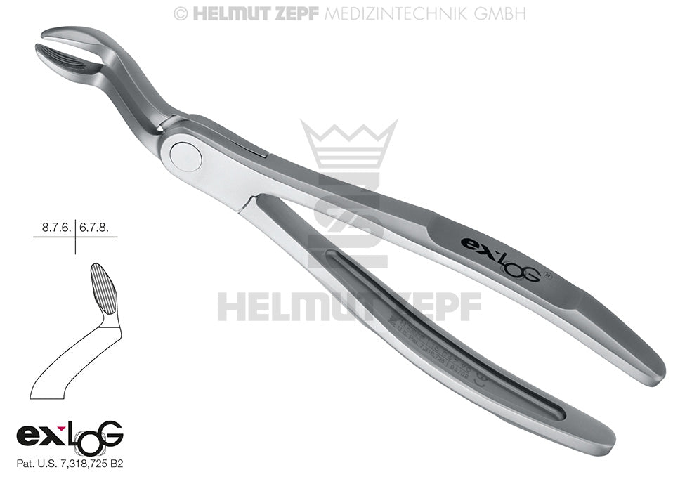 EXLOG® ZAHNZANGE FIG. 67A OBERE WEISHEITSZÄHNE, SPEC.-MAUL, TIEFGREIFEND