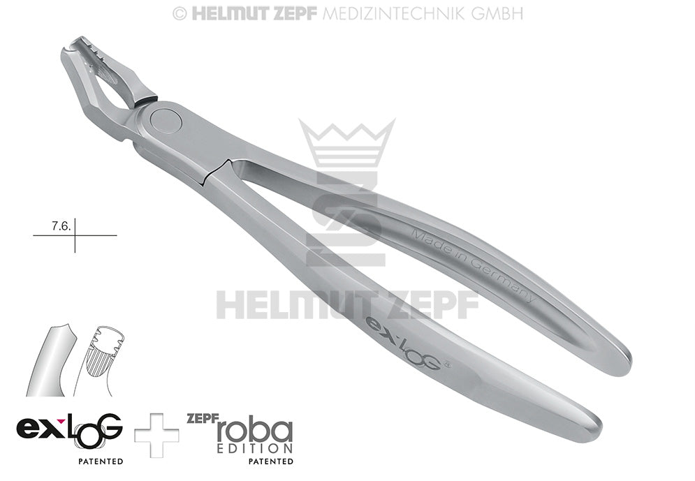 EXLOG® ZAHNZANGE FIG. 17 OBERE RECHTE WEISHEITSZÄHNE UND MOLAREN SPEC.-MAUL, TIEFGREIFEND