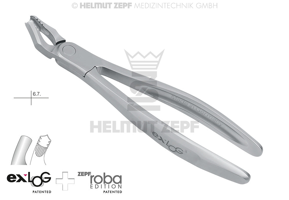 EXLOG® ZAHNZANGE FIG. 18 OBERE RECHTE WEISHEITSZÄHNE UND MOLAREN SPEC.-MAUL, TIEFGREIFEND