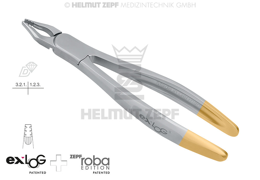 EXLOG® ZAHNZANGE FIG. 34M ROBA OBERE SCHNEID- & ECKZÄHNE SPEC.-MAUL, TIEFGREIFEND, >> DIAMANTIERT