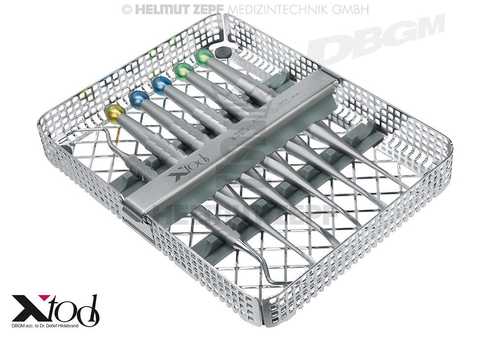 X-TOOL NACH DR. HILDEBRAND UNIVERSELLES, KOMPLETTES EXTRAXTIONSINSTRUMENTARIUM IN EINEM TRAY