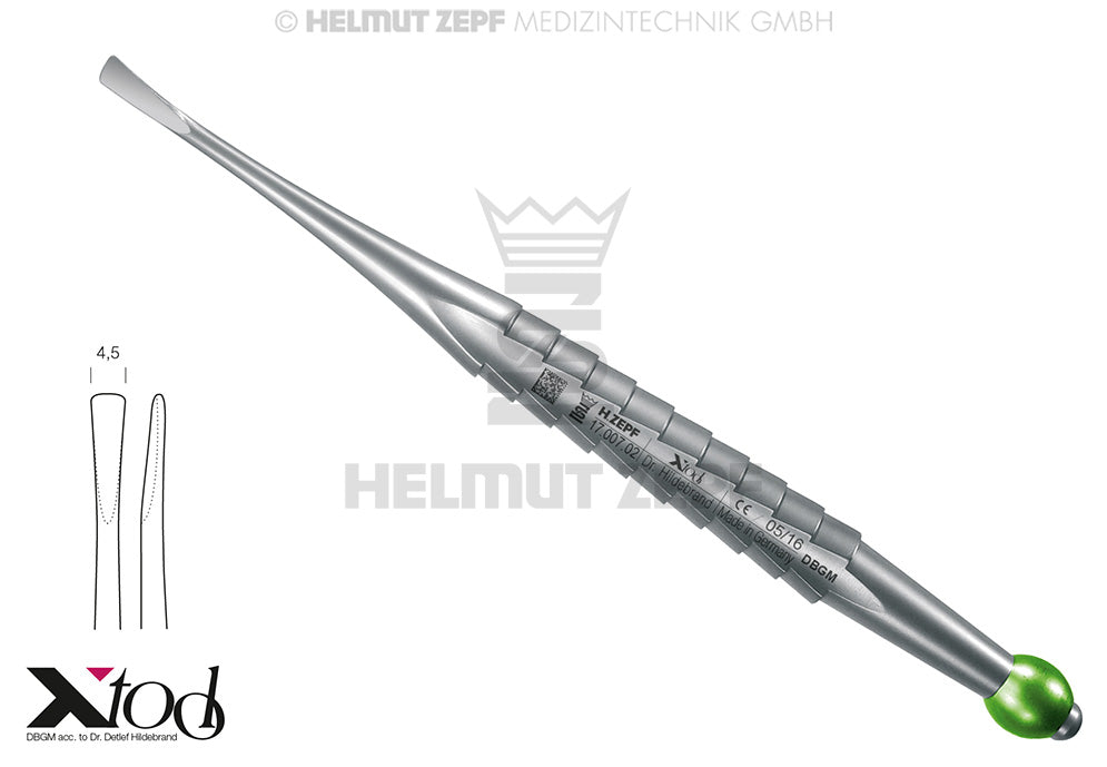 X-LUXA TOOL GERADE, ARBEITSENDE 4,5 MM MIT GRÜNER KUGEL