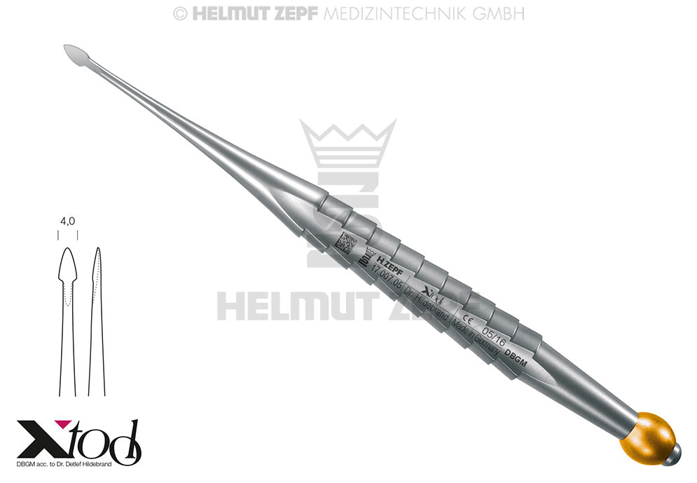 X-DESMO TOOL GERADE, ARBEITSENDE 4,0 MM MIT GOLDFARBIGER  KUGEL