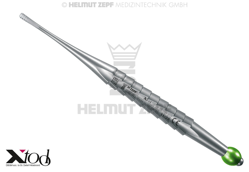 X - LUXA-TOOL - 6 NACH LINDO LEVIEN, GERADE, ARBEITSENDE 3,0 MM MIT GRÜNER KUGEL