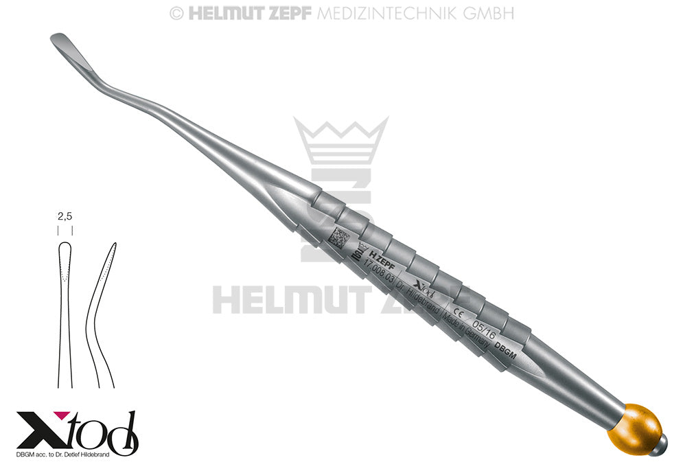 X-TOOL APPROXIMAL WURZELHEBER, DISTAL, FIG. 77L 4,5MM, FARBCODIERUNG GELB METALLIC