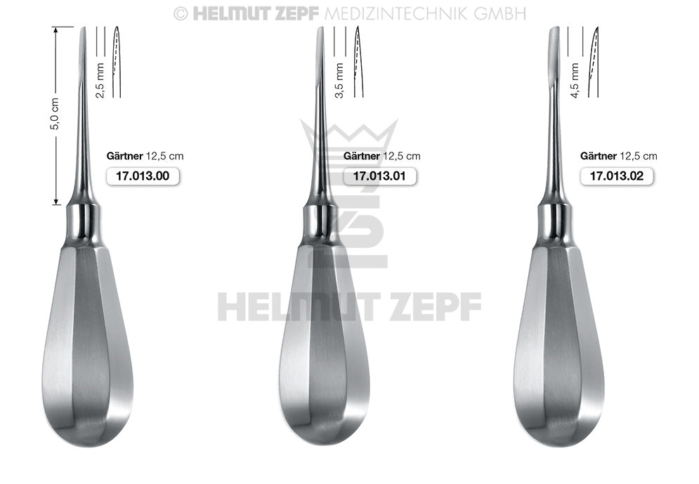 WURZELHEBER NACH GÄRTNER, Ø2,5 X 125, BEIN-HEFT, SPITZE FLACH UND SCHARF FIG.0
