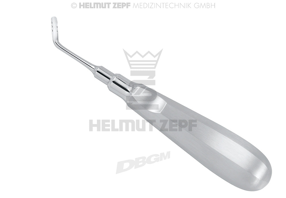 MODIFIZIERTER WURZELHEBER NACH ZA BECK 3,5MM BREIT, DAUMENKEHLENGRIFF GEBOGEN FIG 5 FÜR MOLAREN