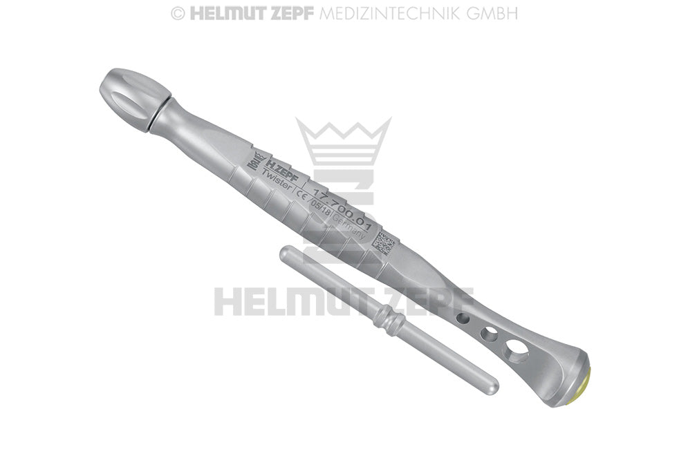 TWISTER GRIFF FÜR AUSWECHSELBARE EINSÄTZE, >>GELBE ENDKAPPE<< DBGM-GESCHÜTZTES ZEPF-DESIGN