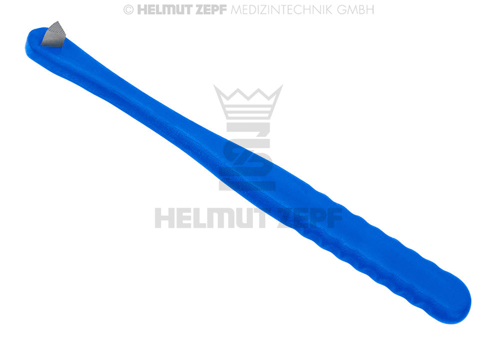 MOLARENBANDAUFSETZER LÄNGE 147MM MIT GERIEFTER DREIKANT-HARTMETALLSPITZE FARBE BLAU