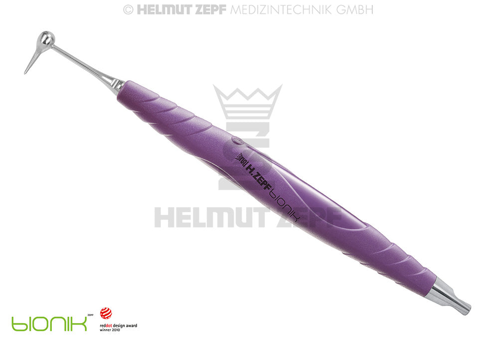 ZAHNERSATZHEBER NACH DR. WIETZORKE IN BIONIK GRIFF SIGNALVIOLETT