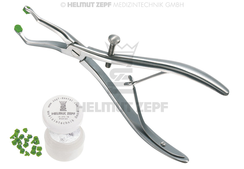 CROWN-TRACTOR EXCLUSIV, UNIVERSAL KRONEN-ABNEHMEZANGE MIT STELLSCHRAUBE UND DOPPELFEDER / 20 GUMMI-ERSATZBACKEN