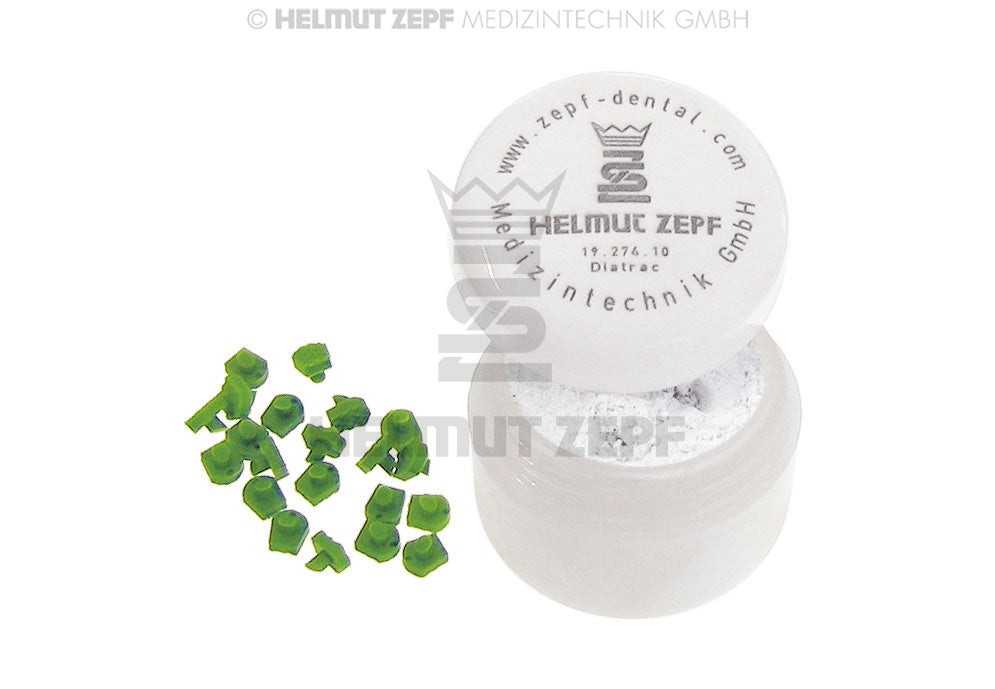ERSATZ-SET, 40 STÜCK GUMMIBACKEN U. 10g DIATRAC HAFTPUDER FÜR CROWN- TRACTOR UNIVERSAL KRONEN-ABNAHME-