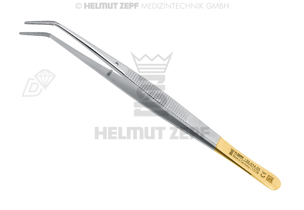 LONDON-COLLEGE, FREMDKÖRPERPINZETTE, 15 CM, MIT RUNDEN SPITZEN, DIAMANTIERT