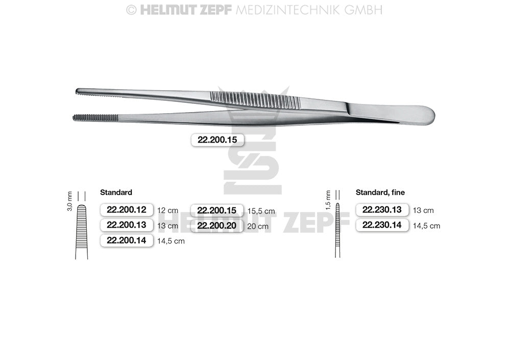 ANATOMISCHE PINZETTE, STANDARD, 20 CM