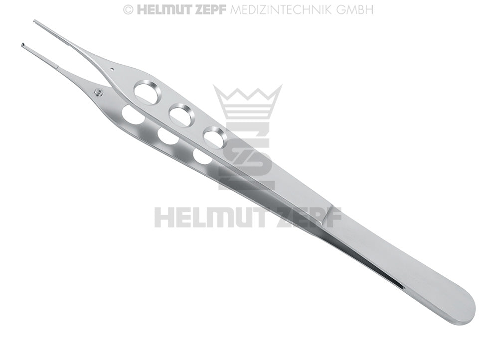 ADSON MAKRO- CHIRURGISCHE PINZETTE, 15 CM, MIT FADENPLATTE  1,0 X 12 MM 1 X 2 ZÄHNE,  FEINE FEDER, 3 GRIFFLÖCHER