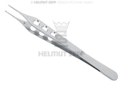 ADSON MAKRO- CHIRURGISCHE PINZETTE, 15 CM, MIT FADENPLATTE  1,0 X 12 MM 1 X 2 ZÄHNE,  FEINE FEDER, 3 GRIFFLÖCHER