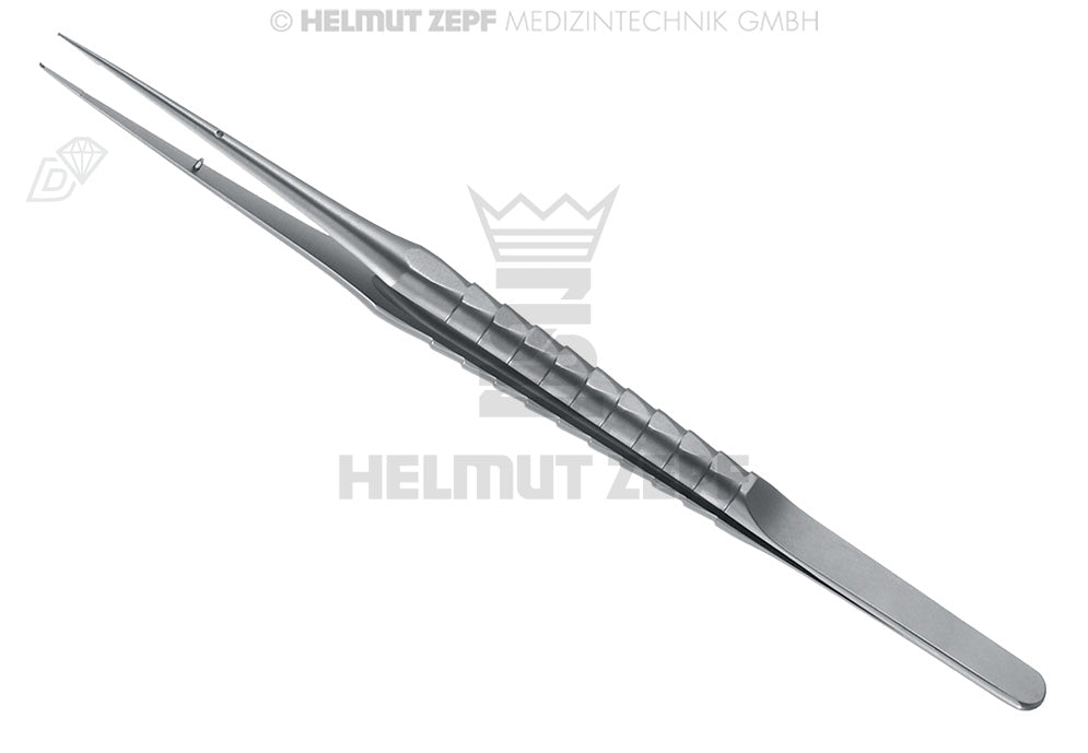 MIKRO-CHIRURGISCHE-PINZETTE, 17,5CM,1X2 ZÄHNE, ZEPF-LINIE GERADE, MIT FÜHRUNGSSTIFT,