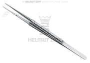 MIKRO-PINZETTE, 18 CM, 9 MM, ZEPF-LINIE LANGER GRIFF, MIT FÜHRUNGSSTIFT, GLATT, GERADE, MAULTEIL DIAMANTIERT