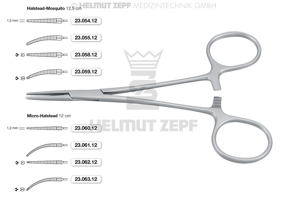 HALSTEAD-MOSQUITO, ARTERIENKLEMME, GERIEFT, GERADE, 12,5 CM