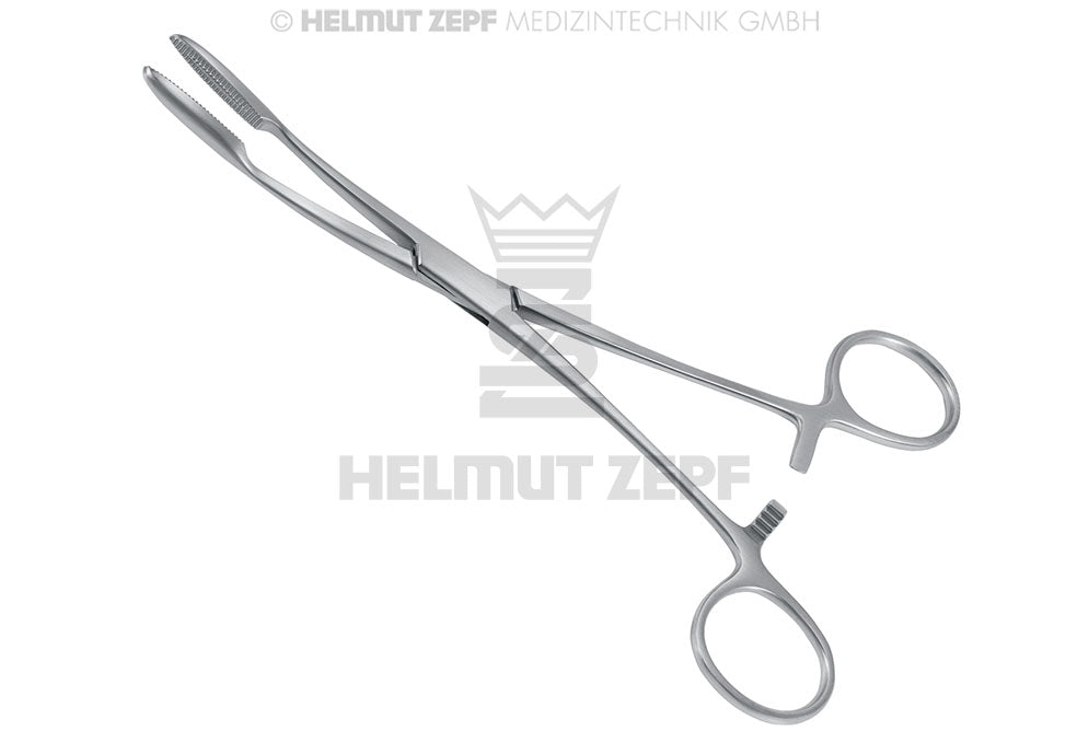 GROSS, KORNZANGE, 20 CM MIT LANGER SPERRE, GEBOGEN