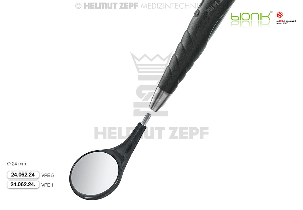 LIPCARE-MUNDSPIEGEL, TITANIUM, Ø24 MM FRONTSURFACE, 1 STÜCK STERILISIERBAR