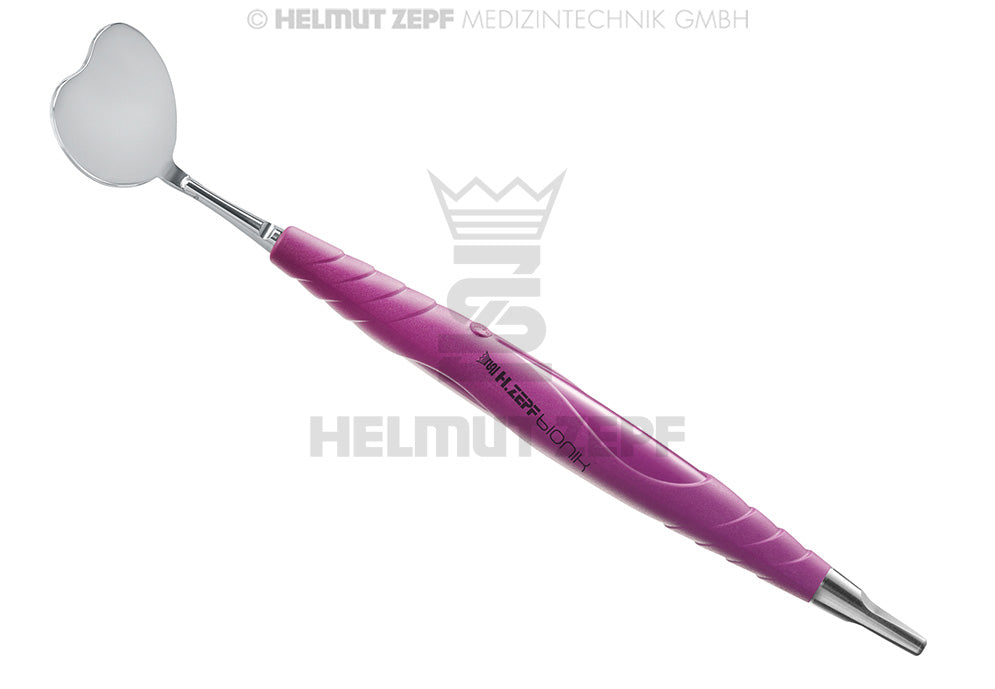 Mundspiegel und Abhalter nach Za Beck Größe 2 27 Mm Sterilisierbar im Bionic - Griff Farbe Signalviolett