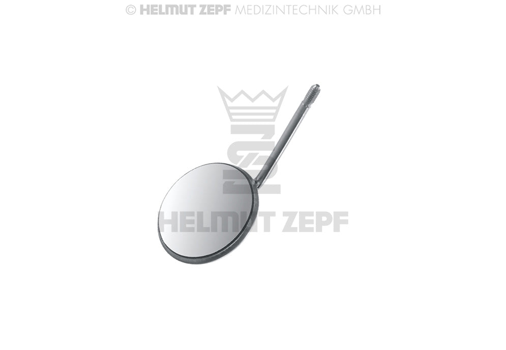 MUNDSPIEGEL, PLAN, RHODIUM FRONT SURFACE EINFACHES GEWINDE, ROSTFREI, 24 MM D. VERPACKUNGSEINHEIT = 12 STÜCK