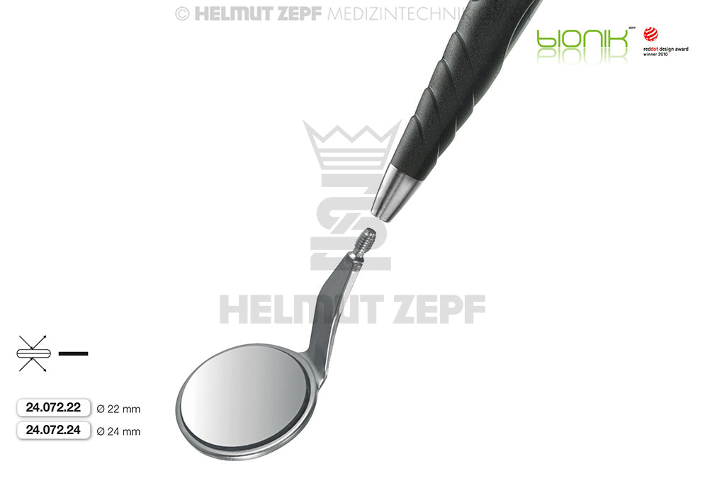 Megaduo-mundspiegel,fig.4 Plan, Rostfrei, Verpackungseinheit = 6 Stück