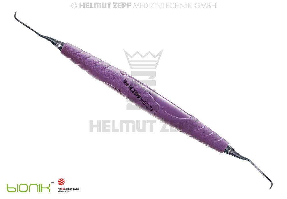 ZEPF-BIONIK, SPEZIAL KÜRETTE, GRACEY 11-12, M4X0,5 SIGNALVIOLETT EINSÄTZE AUSWECHSELBAR, NANOPAL-COATING
