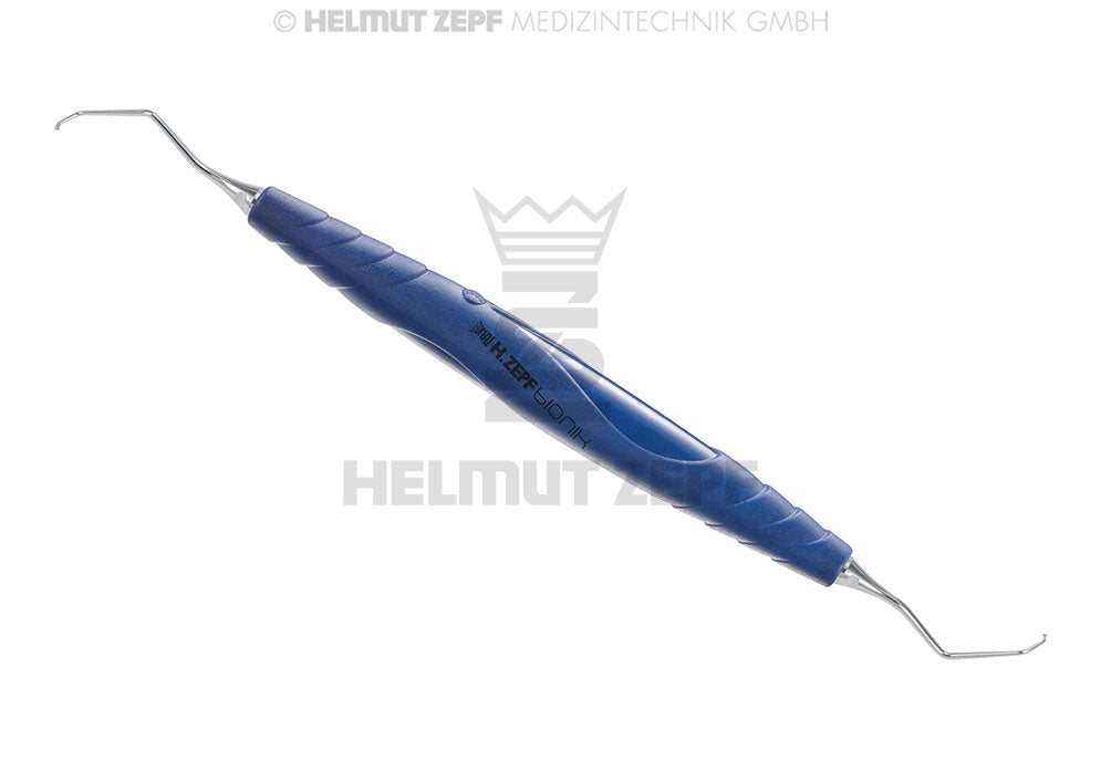 ZEPF-BIONIK, FURKATIONSKÜRETTE, FIG 124 L & R, KOBALTBLAU, EINSÄTZE M4 AUSWECHSELBAR