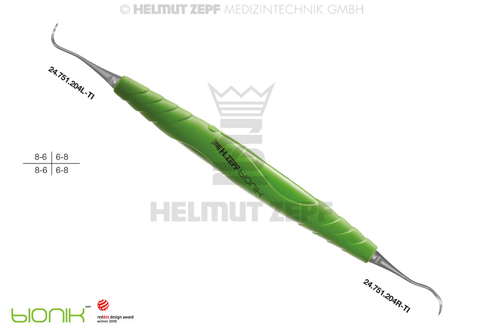 ZEPF-BIONIK, SICHELSCALER, 204S, GELBGRÜN, EINSÄTZE AUSWECHSELBAR