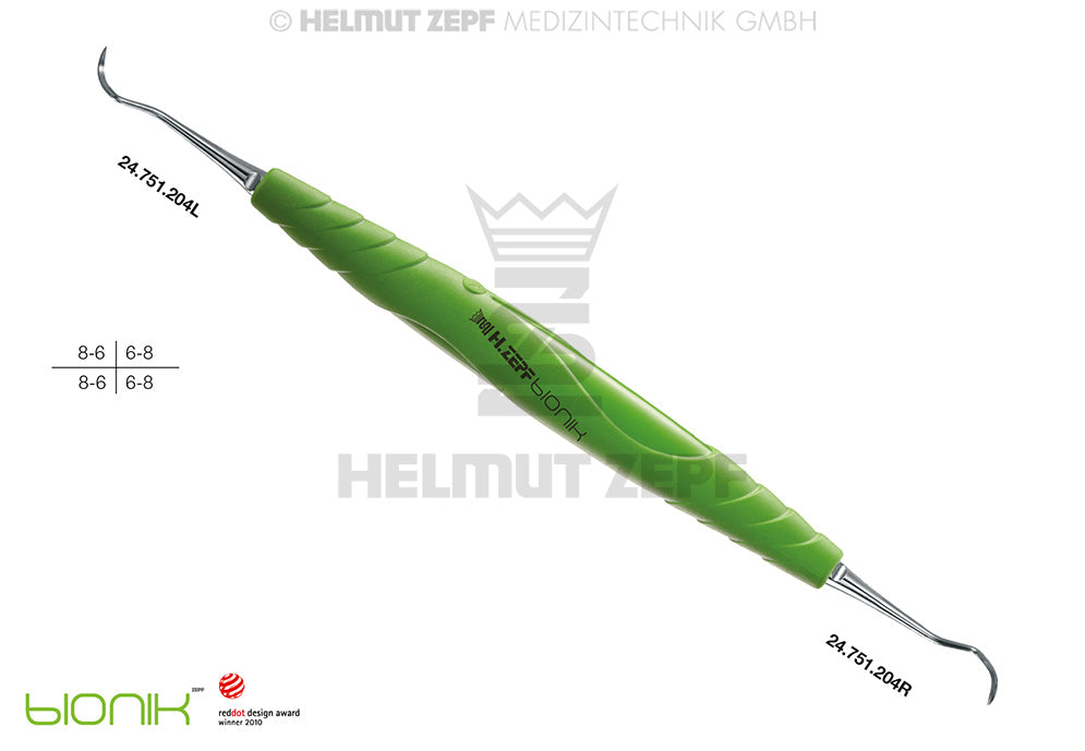 ZEPF-BIONIK, SICHELSCALER, 204S, GELBGRÜN, EINSÄTZE AUSWECHSELBAR
