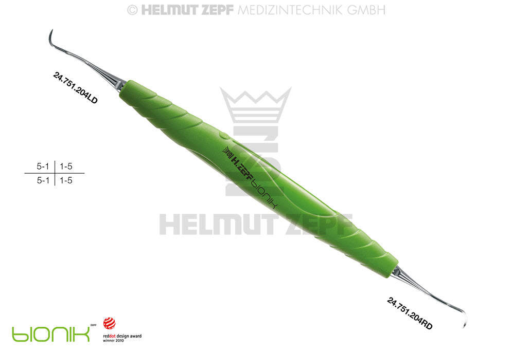 ZEPF-BIONIK, SICHELSCALER, 204SD, GELBGRÜN EINSÄTZE AUSWECHSELBAR