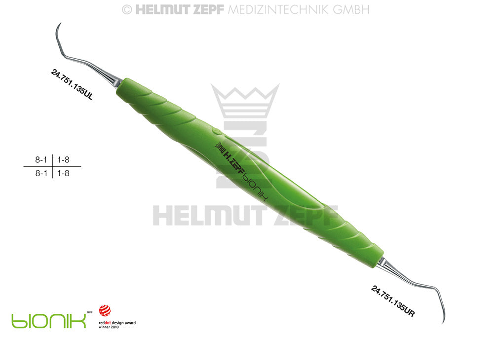 ZEPF-BIONIK, SICHELSCALER,FIG.U135 GELBGRÜN, EINSÄTZE AUSWECHSELBAR