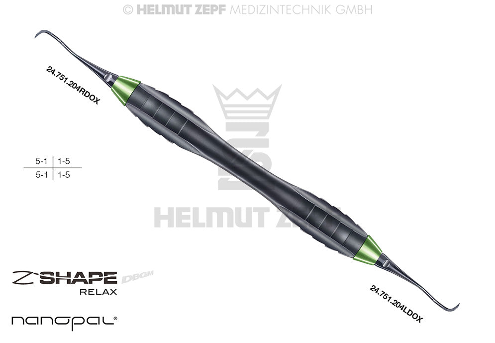SICHELSCALER FIG. 204SD IM Z-SHAPE RELAX GRIFF, GELBGRÜN NANOPAL, EINSÄTZE AUSWECHSELBAR