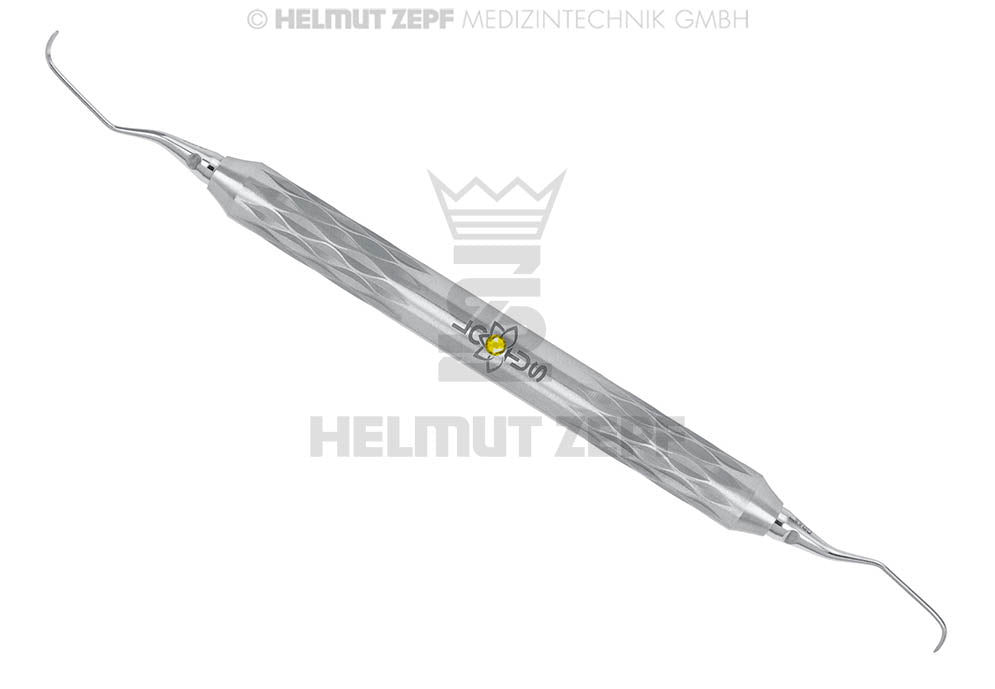 SPEZIAL KÜRETTE, GRACEY 5-6 IM ZEPF-LOTUS GRIFF, FARBMARKIERUNG YELLOW, EINSÄTZE AUSWECHSELBAR