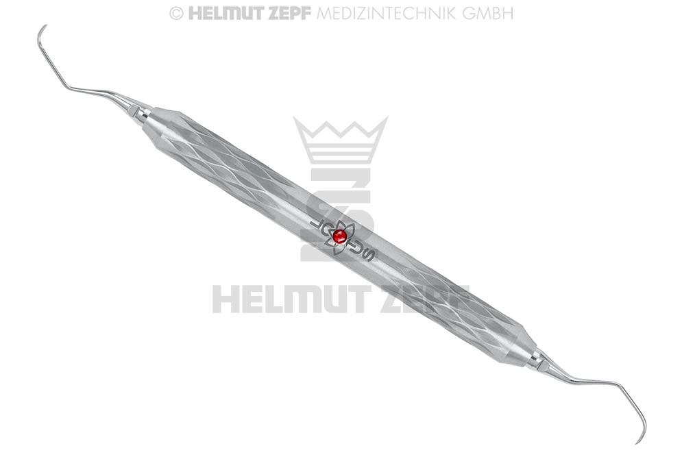 SPEZIAL KÜRETTE, GRACEY 7-8 IM ZEPF-LOTUS GRIFF, FARBMARKIERUNG MAGENTA, EINSÄTZE AUSWECHSELBAR