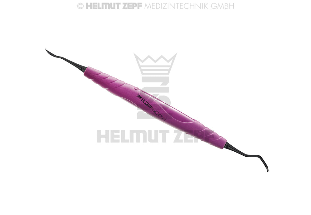 KOMBI INSTRUMENT, ONYX-COATING BACKACTIONRASPA  UND DISSKETIONSSPITZE BIONIK GRIFF SIGNAL-VIOLETT