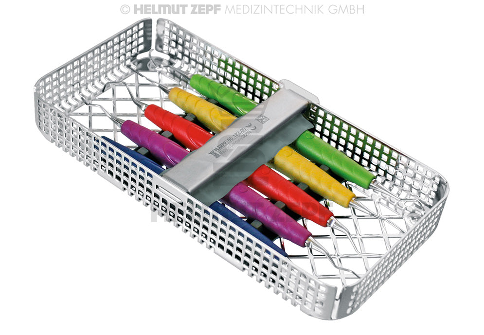 PROPHYLAXE SET IM BIONIK GRIFF M5 BESTEHEND AUS GRACEY 1/2M5 7/8M5 11/12M5 13/14M5, EIN SCALER 204S 1/3 WASCHKORB