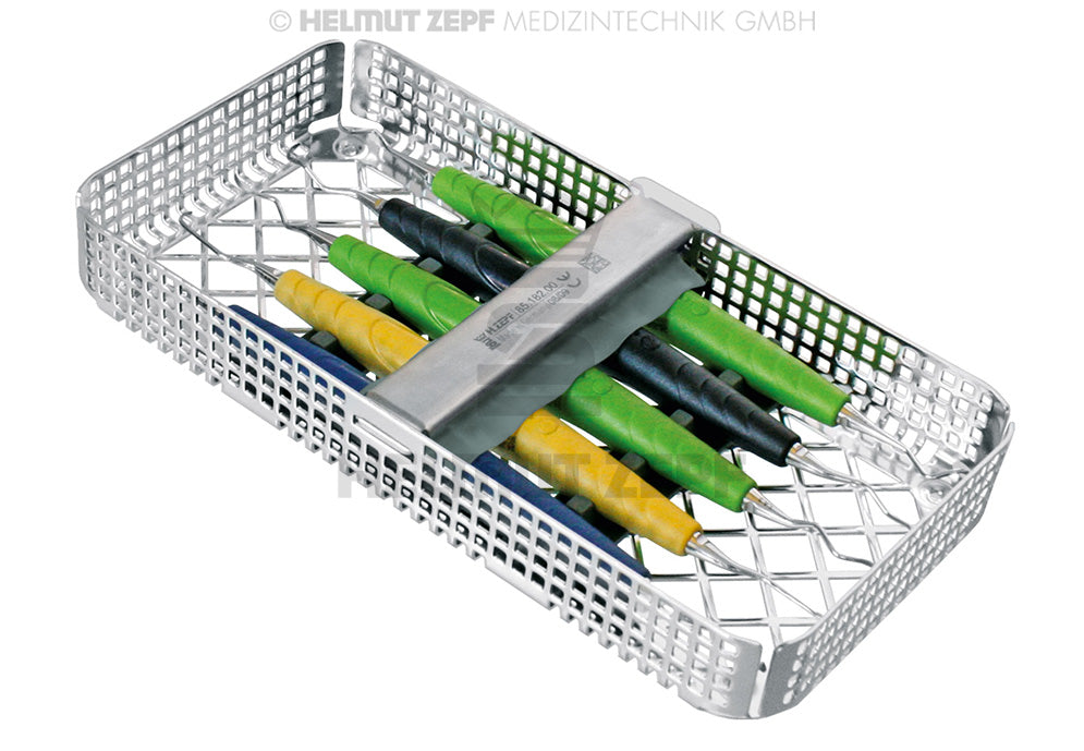 PROPHYLAXE SET IM BIONIK GRIFF UNIVERSAL BESTEHEND AUS LANGER 1/2, 3/4, 5/6 M23, EIN SCALER 204S UND 1/3 WASCHKORB